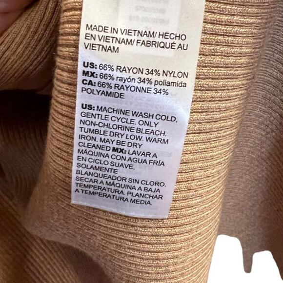 Chico's Petite Ribbed Front Pocket Long Cardigan Sweater Tan Khaki Size 0P Cozy - Picture 13 of 15